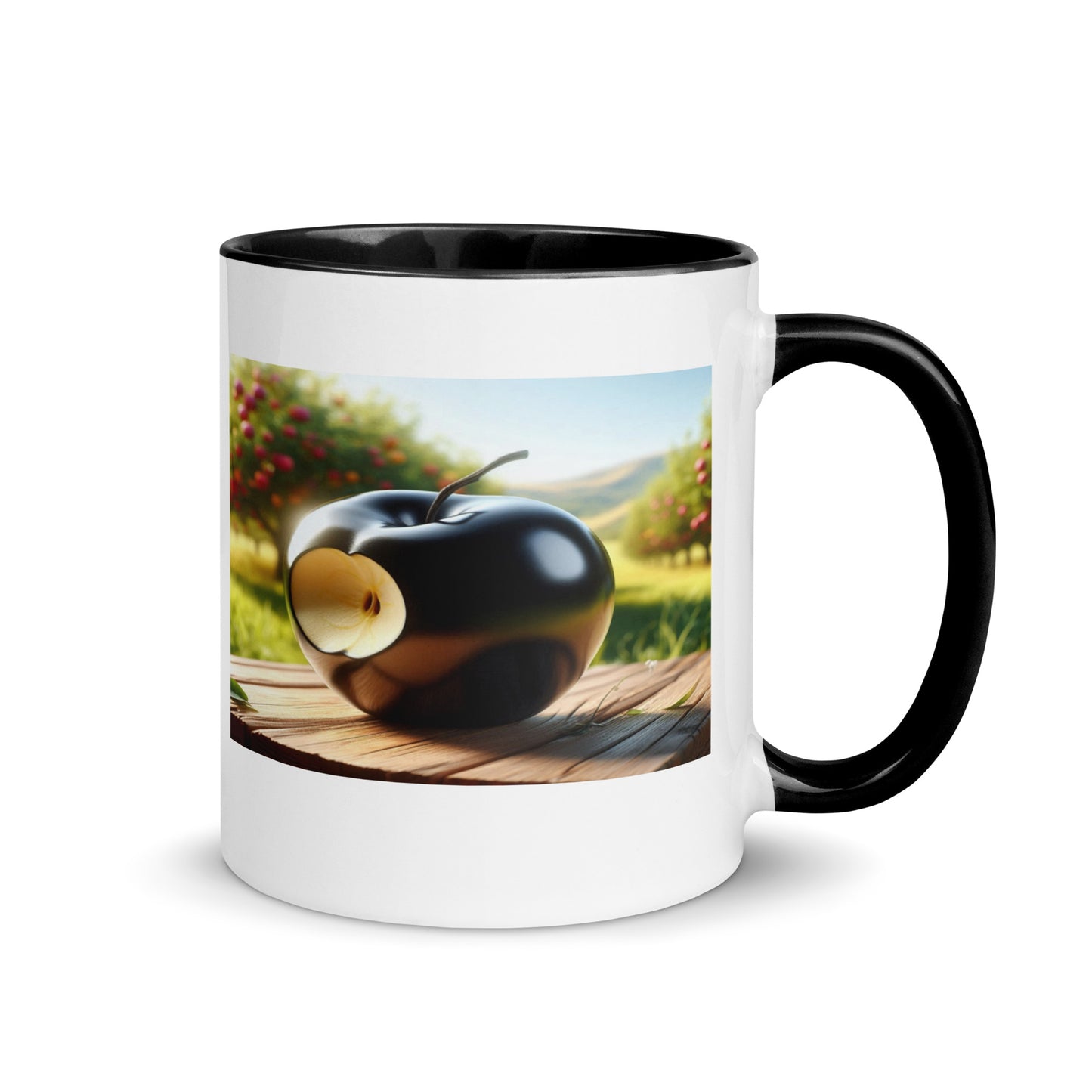 Tazza Mug Ceramica Bianco e Nero | Disegno Mela | Regalo Originale per Lei